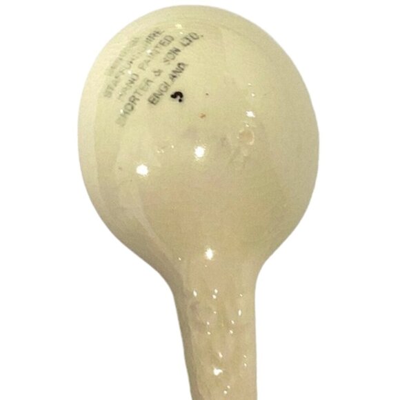 Vtge Shorter & Son Staffordshire Pair Hand-Paint Salad Spoons Anemone Flowers - Picture 4 of 8